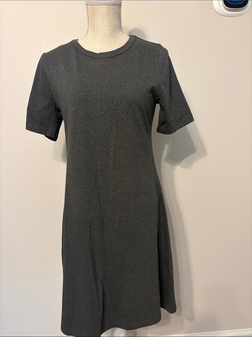J. Crew Charcoal Short-Sleeve Crewneck Dress